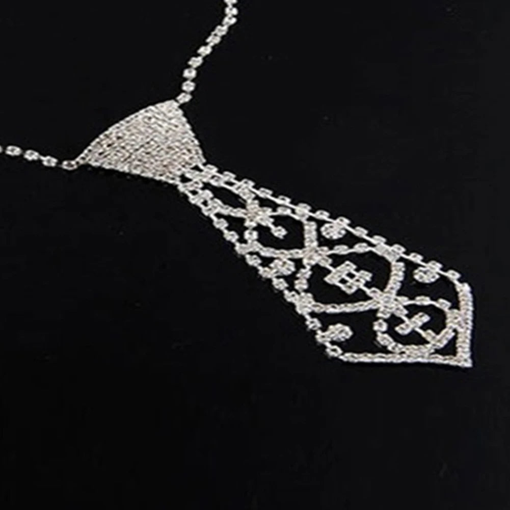 HOT Sales!!!New Arrival Women Vintage Rhinestone Inlaid Tie Long Necklace Wedding Jewelry Accessory Gift Wholesale Dropshipping