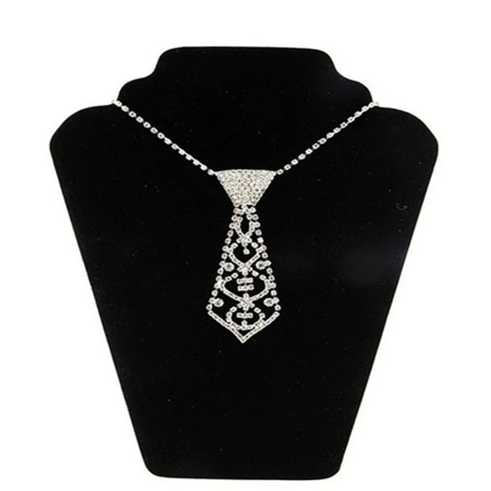 HOT Sales!!!New Arrival Women Vintage Rhinestone Inlaid Tie Long Necklace Wedding Jewelry Accessory Gift Wholesale Dropshipping