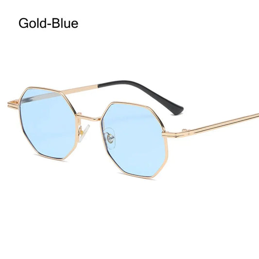 Retro Square Sunglasses for Men Women Fashion Small Frame Polygon Sun Glasses Vintage Metal UV Protection Sunglasses