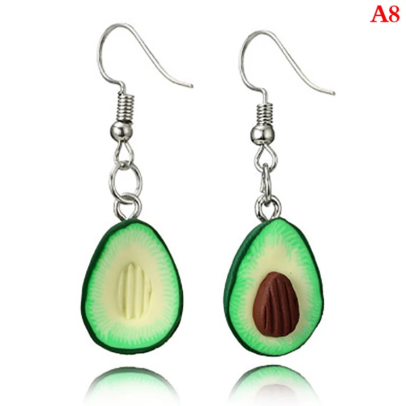 Simulation Fruit Avocado Heart-Shaped Keychain Creative Avocado Backpack Key Chain Pendant Fashion Jewelry Key Ring Friend Gift