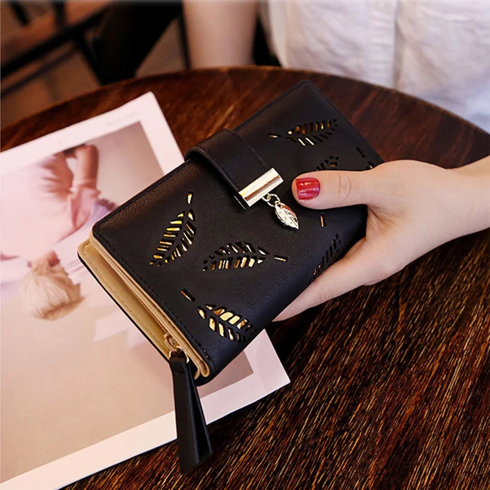 Women Bifold Wallet Leather Clutch Card Holder Purse Lady Long Handbag