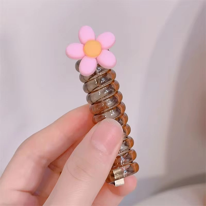 Vintage Elastic Hair Bands Women Girls Telephone Wire Hair Ties Spiral Coil Rubber Bands Hair Rope Kid Ponytail Hair Accessories