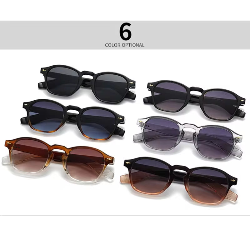 Retro Women round Sunglasses Fashion Punk Rivets Gradient Shades UV400 Sunglass Men Brand Designer Sun Glasses