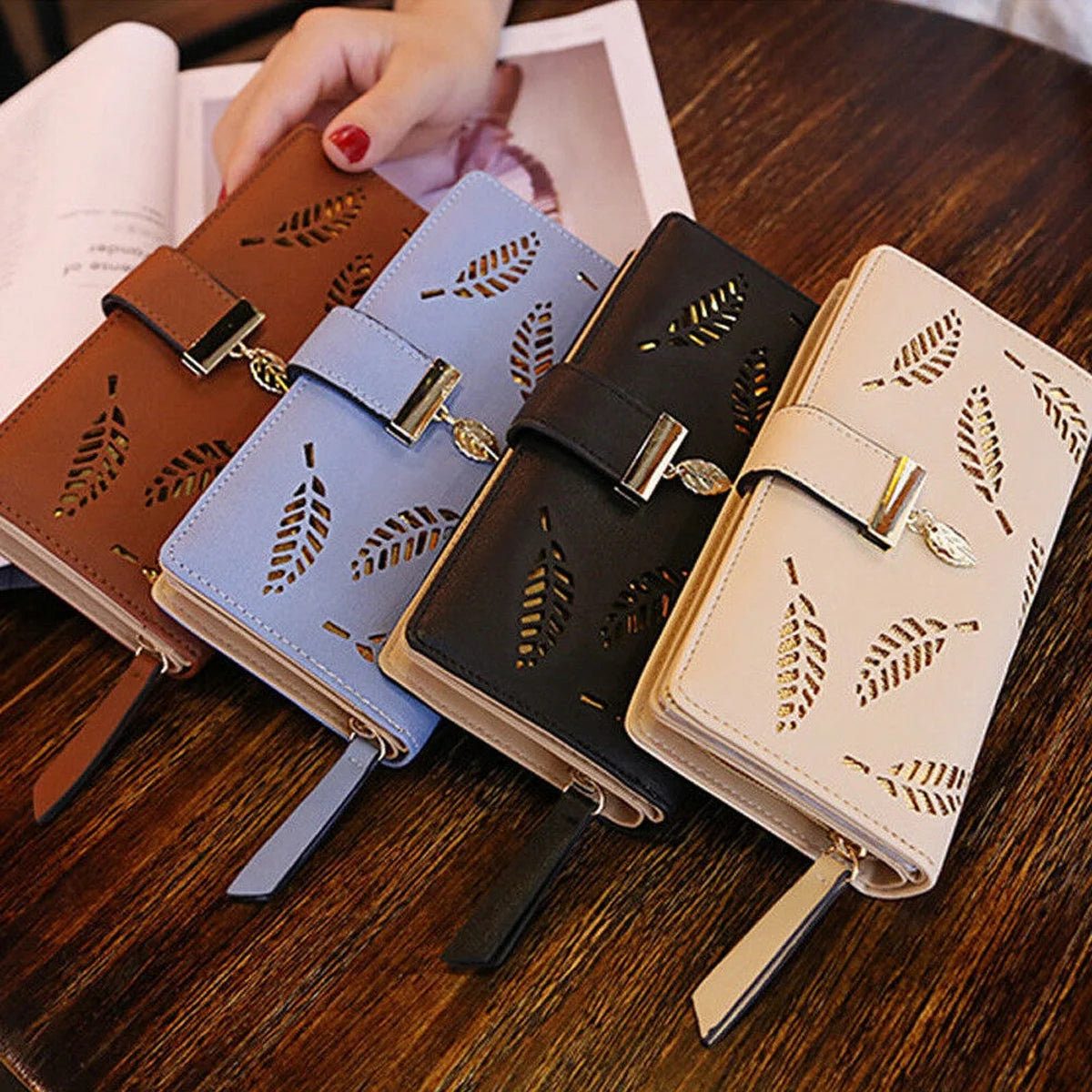 Women Bifold Wallet Leather Clutch Card Holder Purse Lady Long Handbag