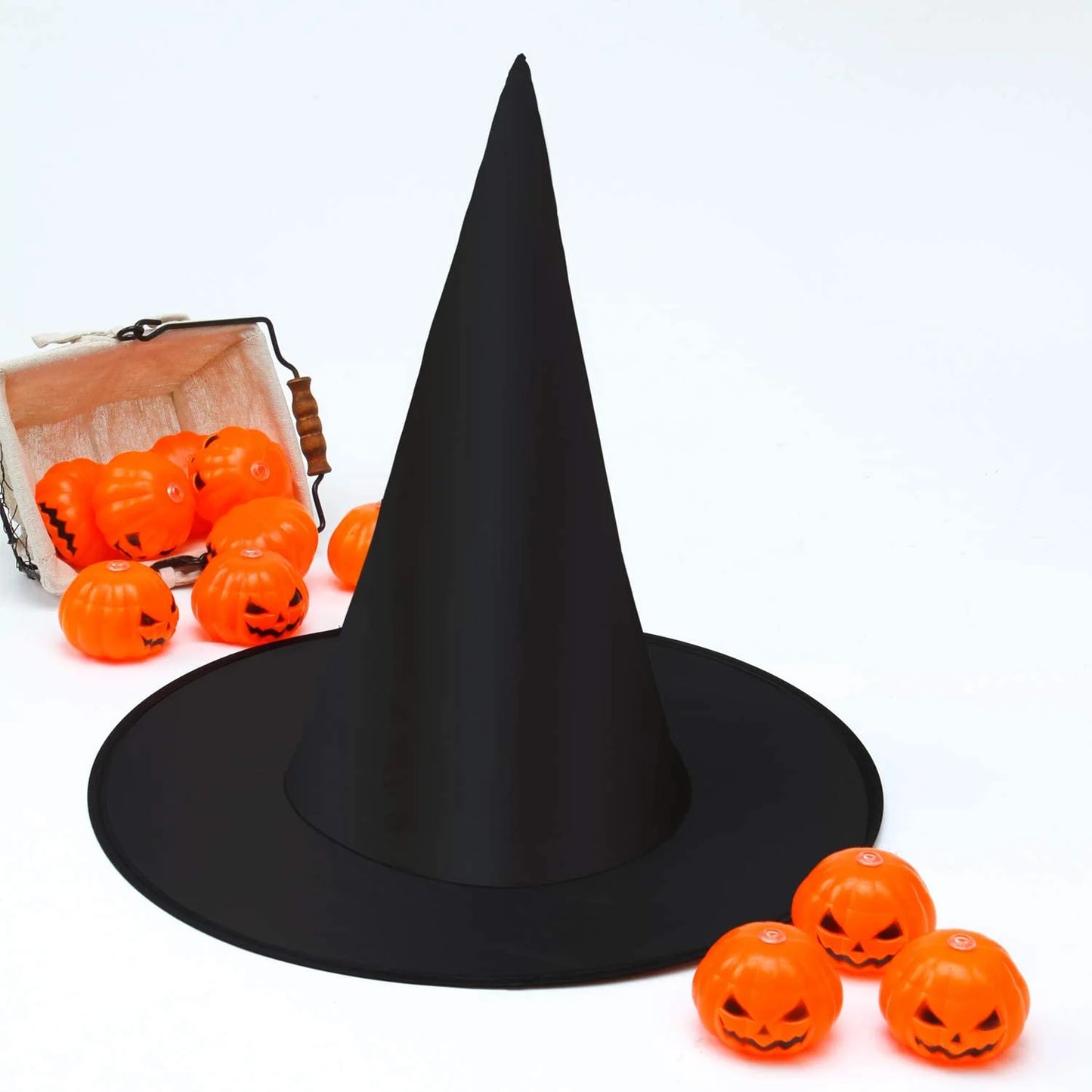 Halloween Black Witch Hat for Adult, 10Pcs Halloween Costume Accessory Decorations for Christmas Masquerade Cosplay Party Decor