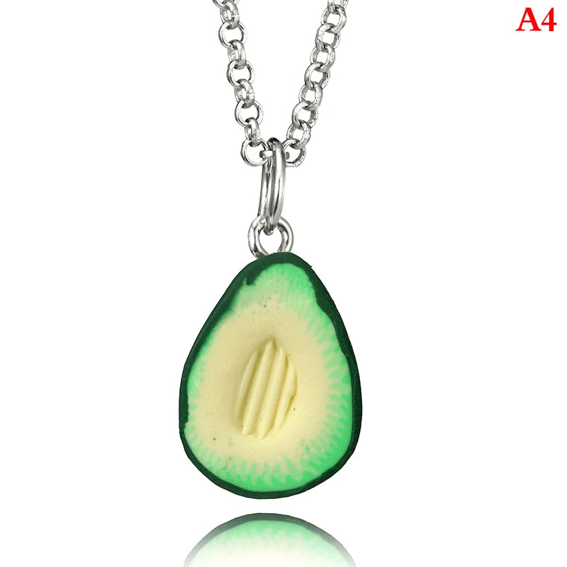 Simulation Fruit Avocado Heart-Shaped Keychain Creative Avocado Backpack Key Chain Pendant Fashion Jewelry Key Ring Friend Gift