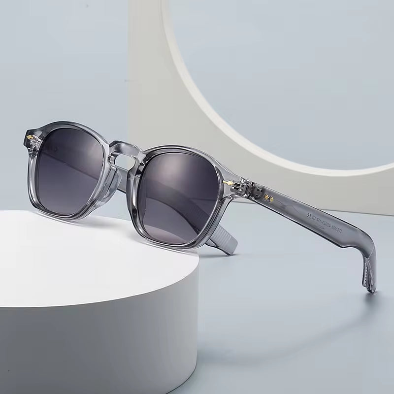 Retro Women round Sunglasses Fashion Punk Rivets Gradient Shades UV400 Sunglass Men Brand Designer Sun Glasses