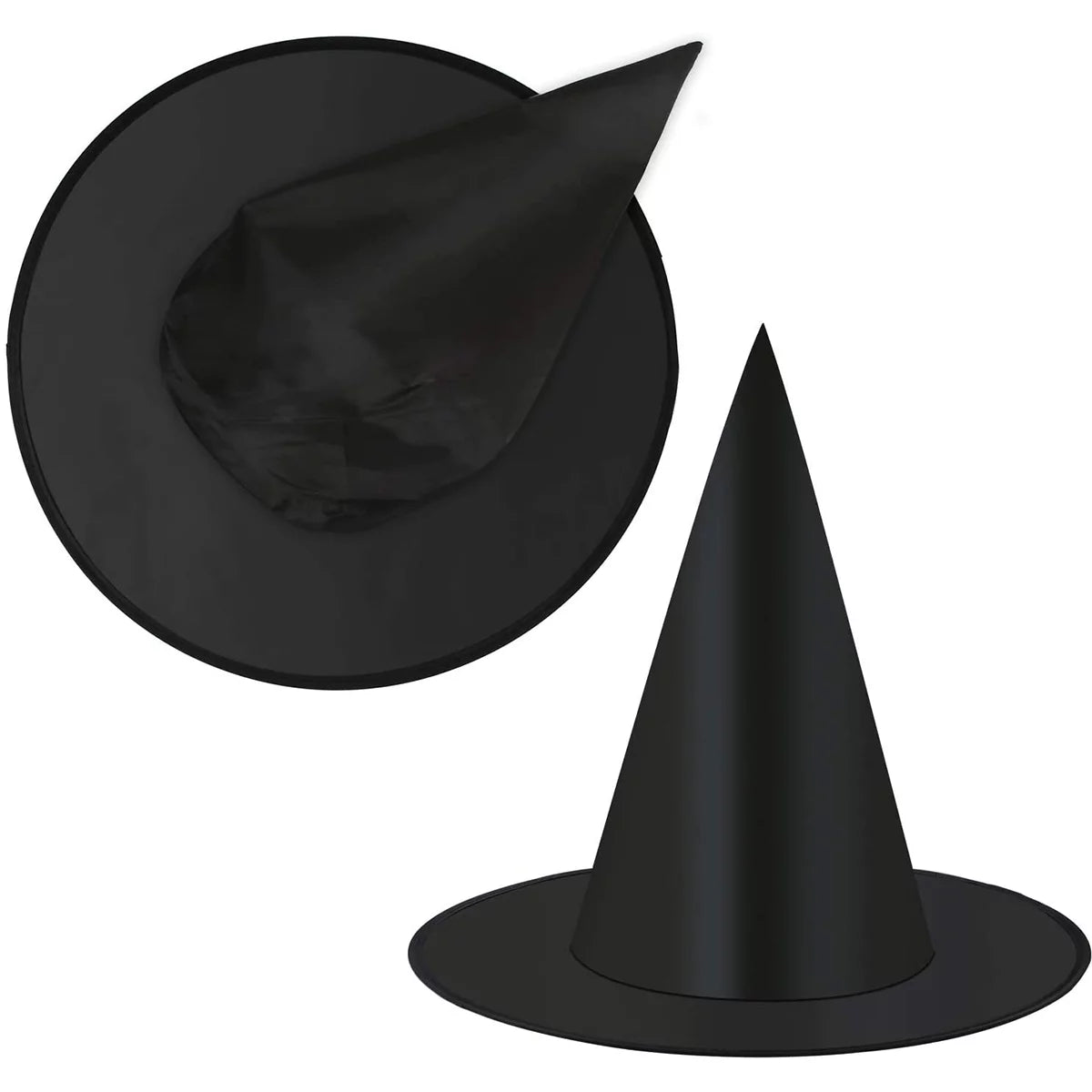 Halloween Black Witch Hat for Adult, 10Pcs Halloween Costume Accessory Decorations for Christmas Masquerade Cosplay Party Decor