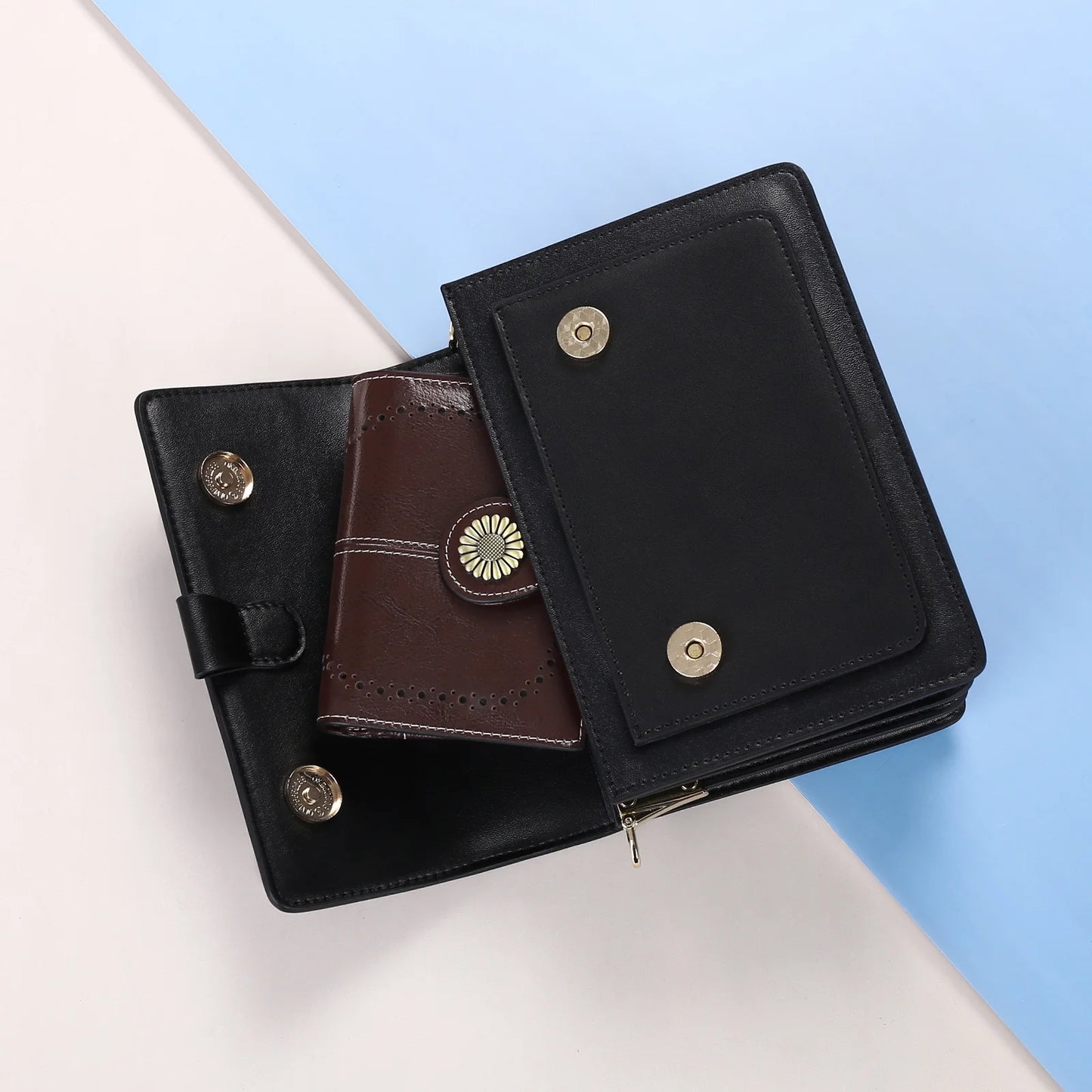 Small Women Wallet Genuine Leather Bifold Purse RFID Blocking Card Holder