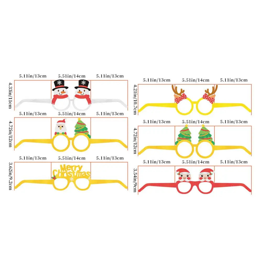 6 Pcs Christmas Funny Glasses Party Glasses Frames Christmas Decoration Costume Eyeglasses for Holiday Christmas Parties