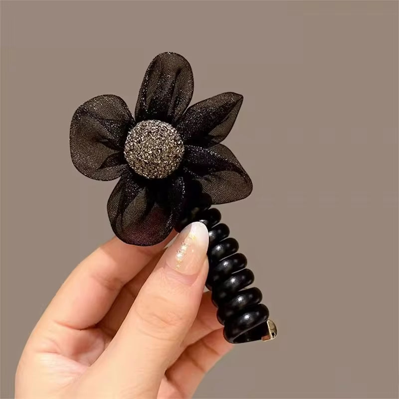 Vintage Elastic Hair Bands Women Girls Telephone Wire Hair Ties Spiral Coil Rubber Bands Hair Rope Kid Ponytail Hair Accessories