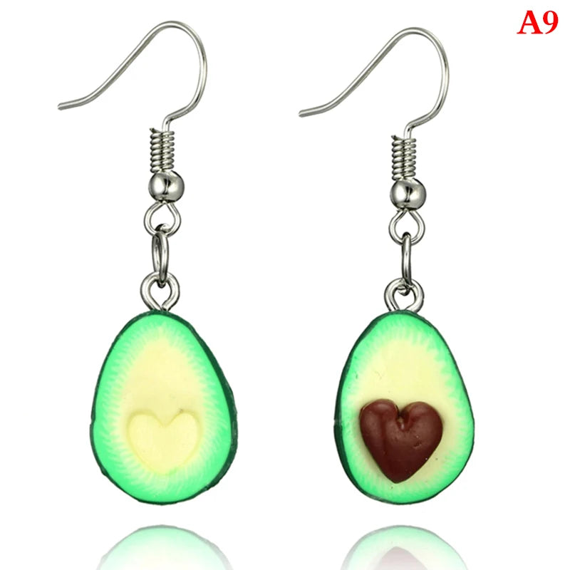 Simulation Fruit Avocado Heart-Shaped Keychain Creative Avocado Backpack Key Chain Pendant Fashion Jewelry Key Ring Friend Gift